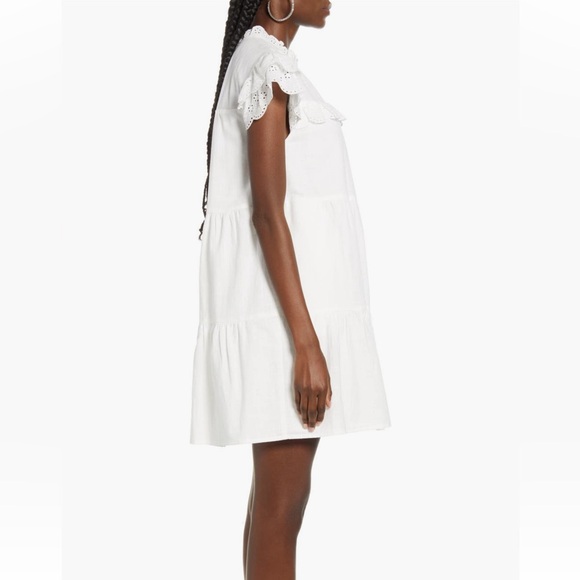 English Factory White Eyelet Dress Size M worn 3x - Picture 3 of 8